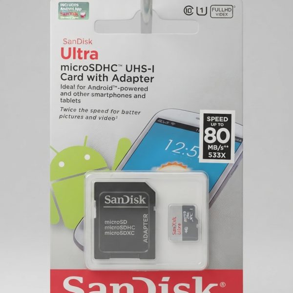 SanDisk Ultra microSDHC UHS-I Card 2GB with SD Adapter