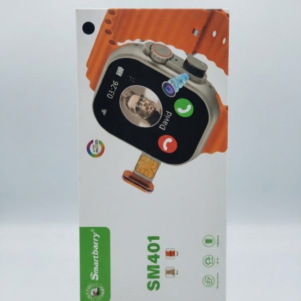 Smartbarry SM401 Ultra Smart Watch with Orange Band (BT Call & SIM Card Slot)