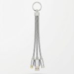 3-in-1 Braided Metal Keychain Charging Cable