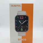 OUKITEL BT103 Square Smartwatch with Colorful Dial & Light Gray Strap