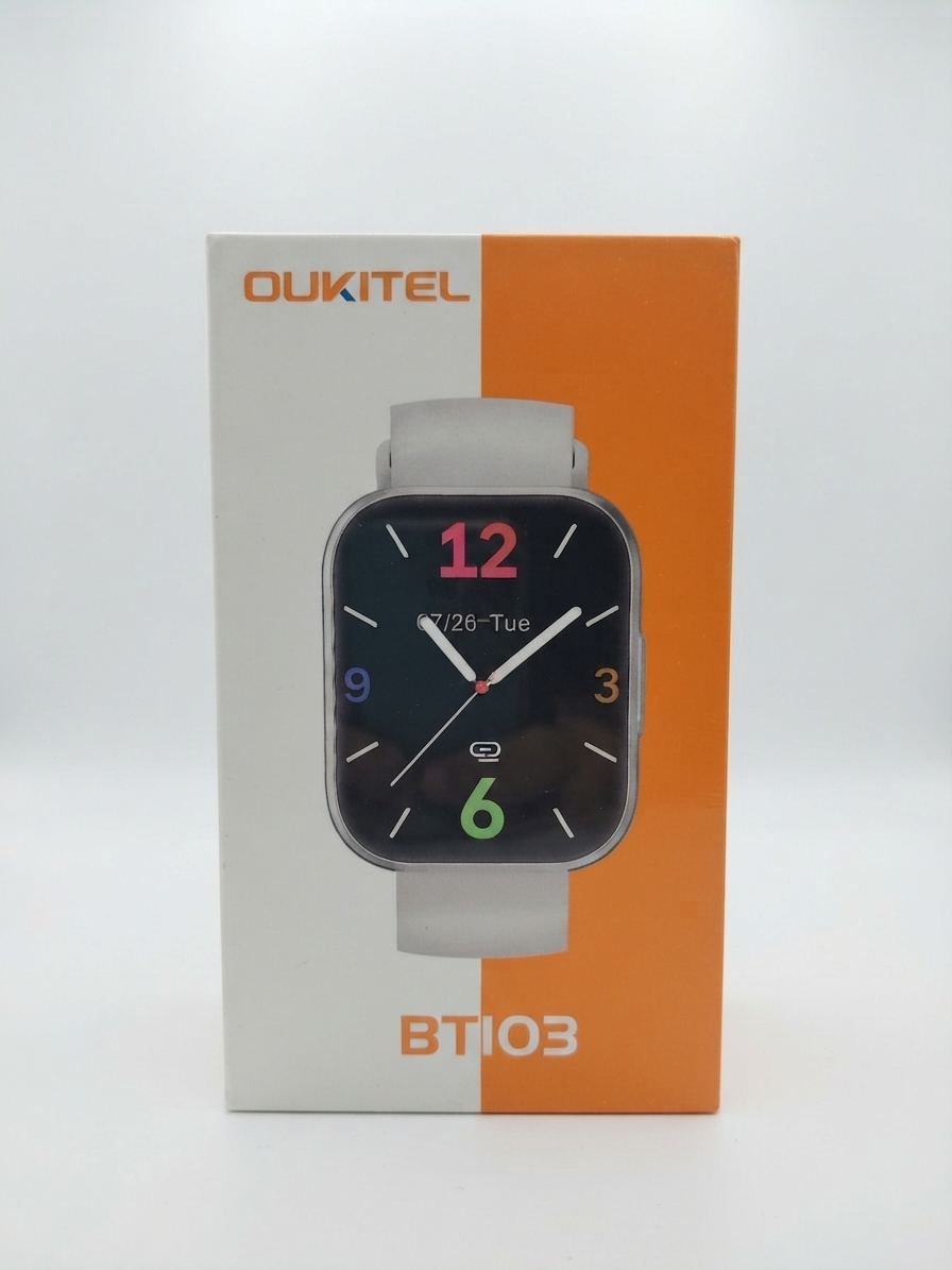Gemini_Generated_Image_xk3kqyxk3kqyxk3k OUKITEL BT103 Square Smartwatch with Colorful Dial & Light Gray Strap - Image 1