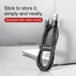 Baseus 1Meter Cafule USB For Type-C 3A Gray+Black Cable – CATKLF-BG1 - Image 3