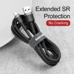 Baseus 1Meter Cafule USB For Type-C 3A Gray+Black Cable – CATKLF-BG1 - Image 5