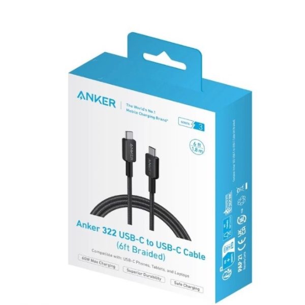 Anker 322 Usb C To Usb C Cable 3ft Braided