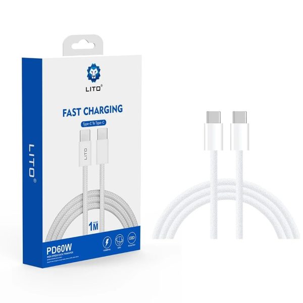 LITO USB Type-C to Type-C Cable, 60W PD Fast Charging 1M