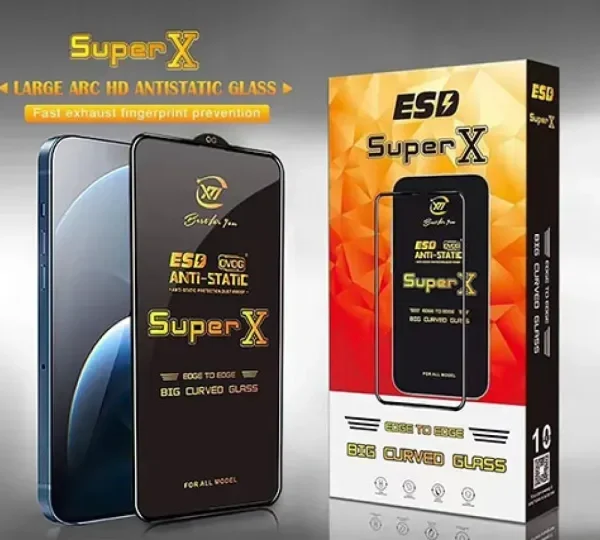 Super X ESD Tempered Glass Big Curved Edge Screen Protector For Iphones and Android phones
