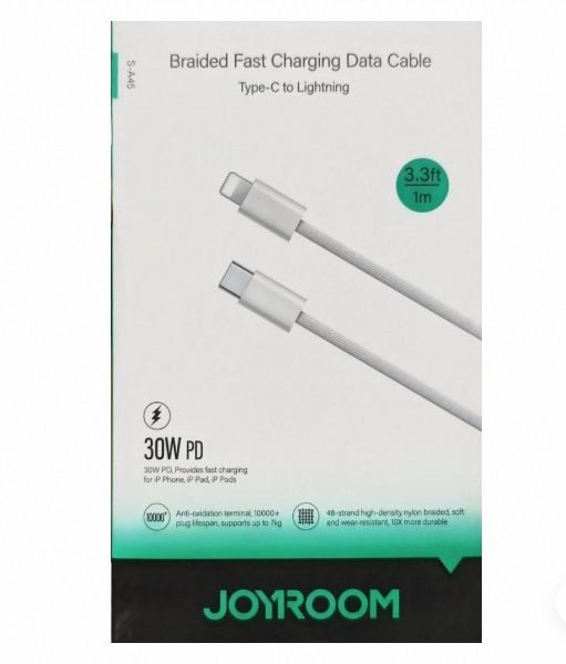 JOYROOM S-A45 Ben Series 30W Braided Fast Charging Data Cable (Type-C to Lightning)