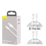 Baseus Simple Wisdom Data Cable Kit 150cm USB to Type-C 5A 2Pcs/Set - White - Image 4