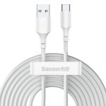 Baseus Simple Wisdom Data Cable Kit 150cm USB to Type-C 5A 2Pcs/Set - White - Image 5