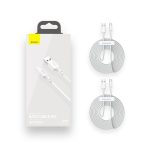 Baseus Simple Wisdom Data Cable Kit 150cm USB to Type-C 5A 2Pcs/Set - White